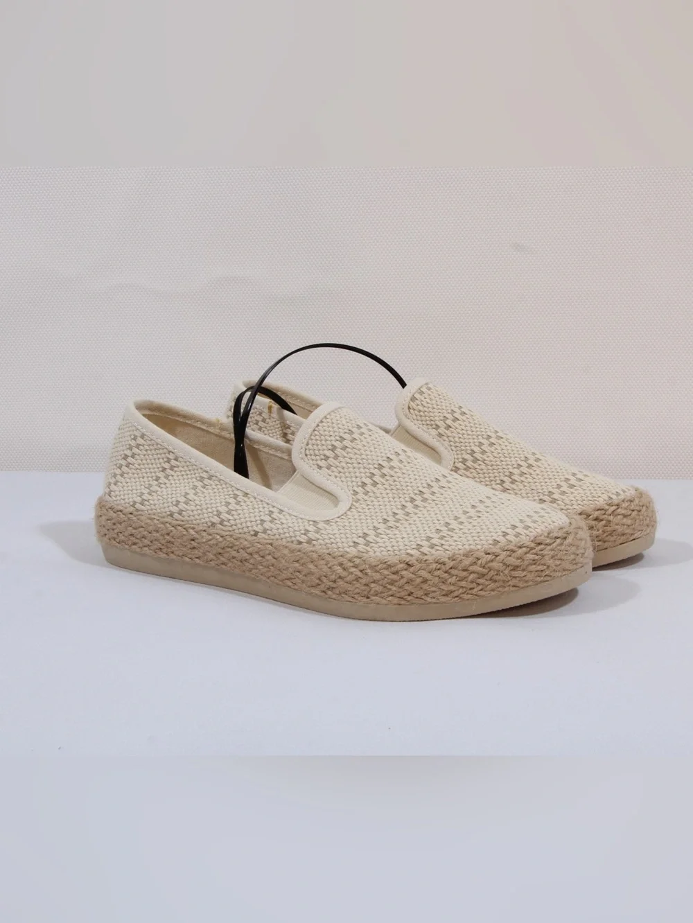 Esprit Nadine Cream Crochet Woven Slip-On Espadrille Sneakers NIB NWT